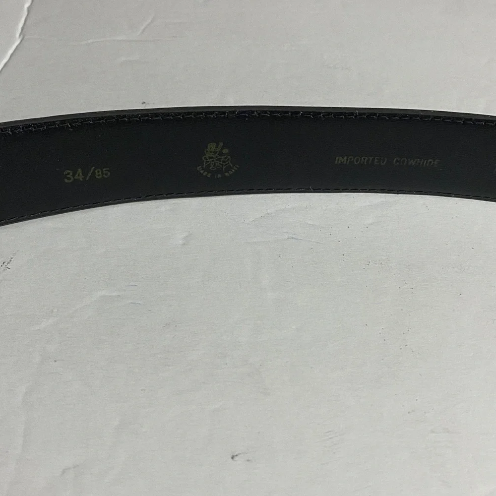 Vintage Gray Imported Cowhide Leather Belt, Made in Haiti, Sz 34, Neutral​​,NWOT